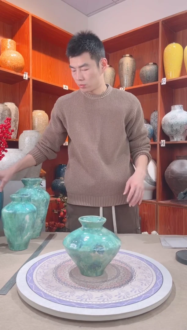 【闪购商品】瓶 彩陶三件套 小号  陶瓷花瓶 无花