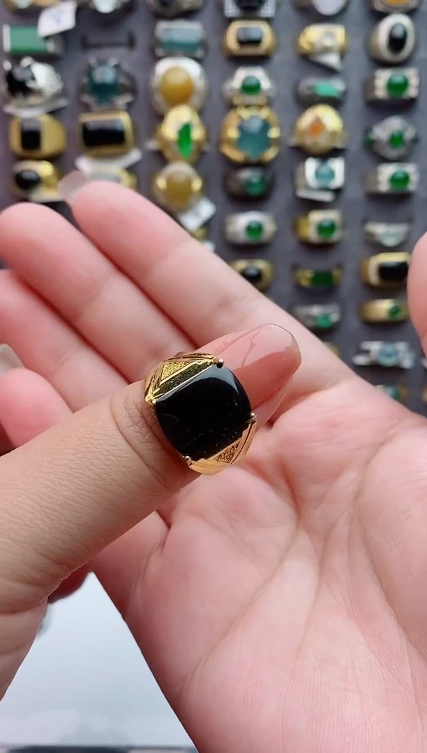 未镶嵌戒指翡翠天然翡翠男戒