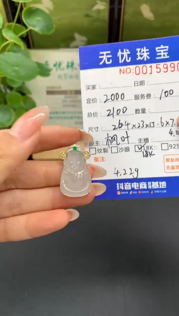 18K金镶嵌定制翡翠3***️D387