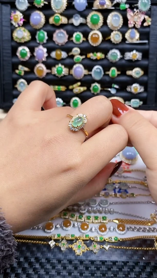 银S925镶嵌戒指翡翠11