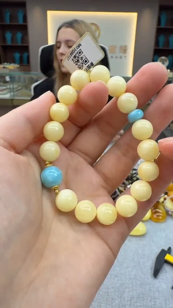 手链琥珀未镶嵌162号秒拍 假一罚三