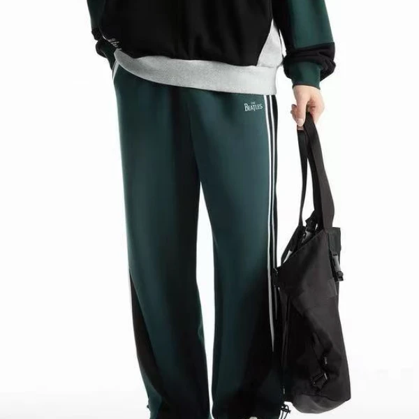 【PB剪标】Q007侧边条纹运动长裤直筒裤（默认没有抽绳）