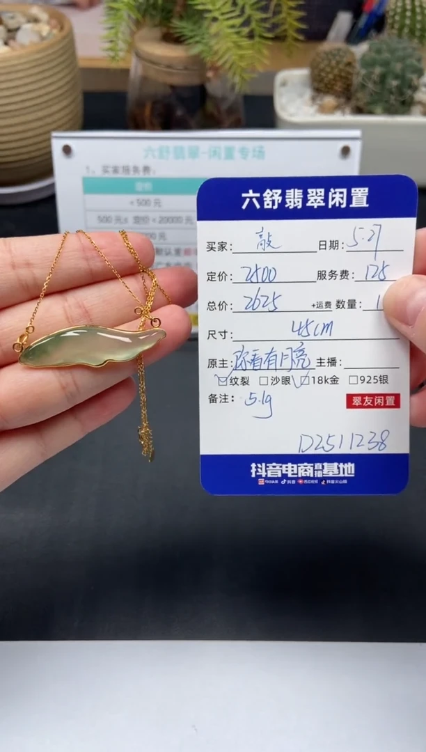 翡翠18K金镶嵌颈饰D2511238