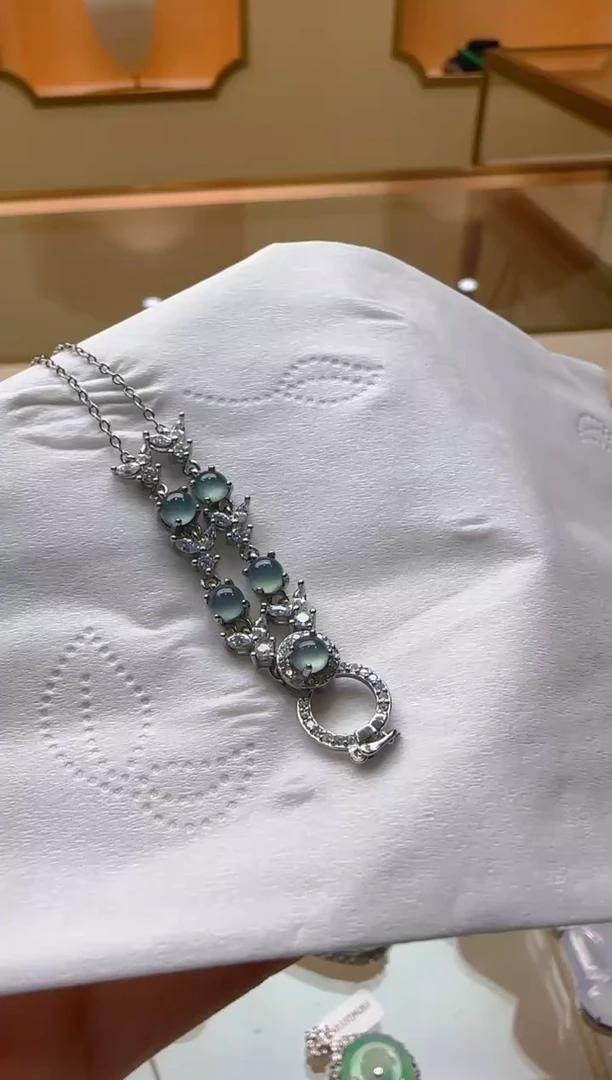 【闪购商品】翡翠套链银S925镶嵌多样性团购发一件