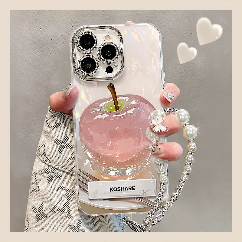 清透苹果精孔贝壳纹适用苹果17promax手机壳iPhone16新款15镜头膜