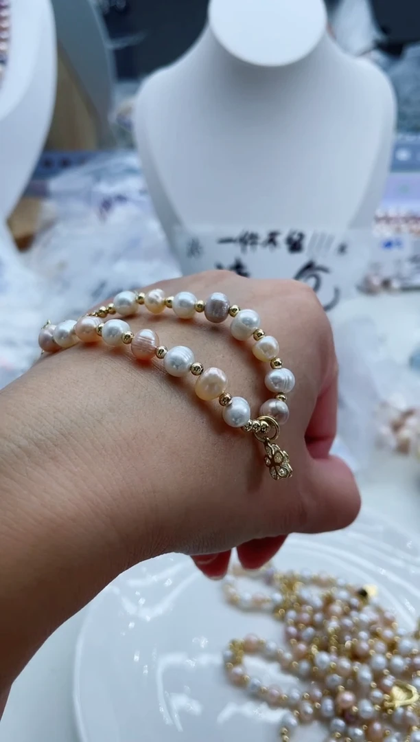 未镶嵌淡水珍珠珍珠满天星手链