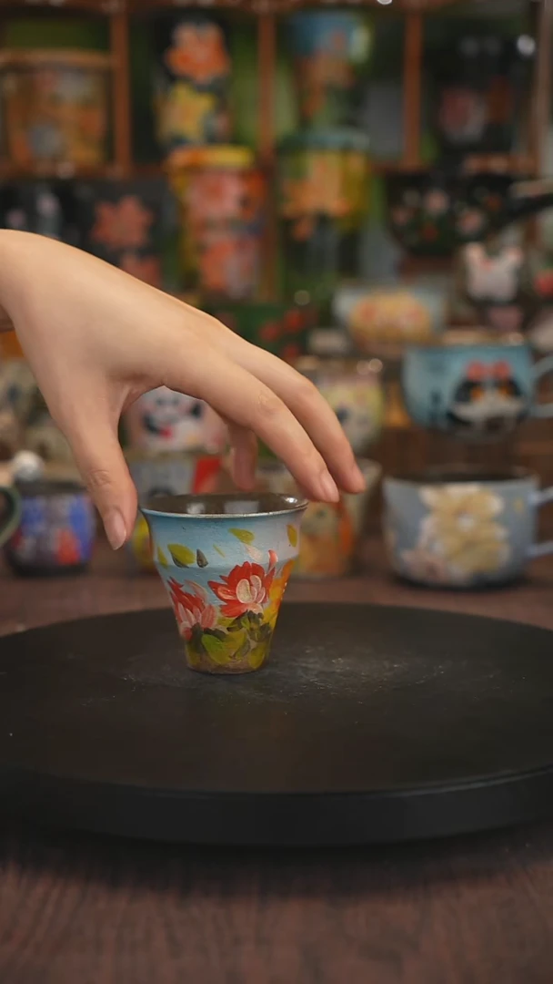紫砂油画手绘釉下彩