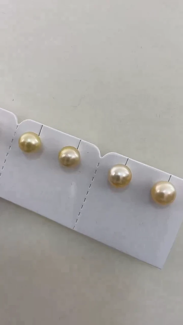 银S925镶嵌耳饰海水珍珠8-9mm多样性发货