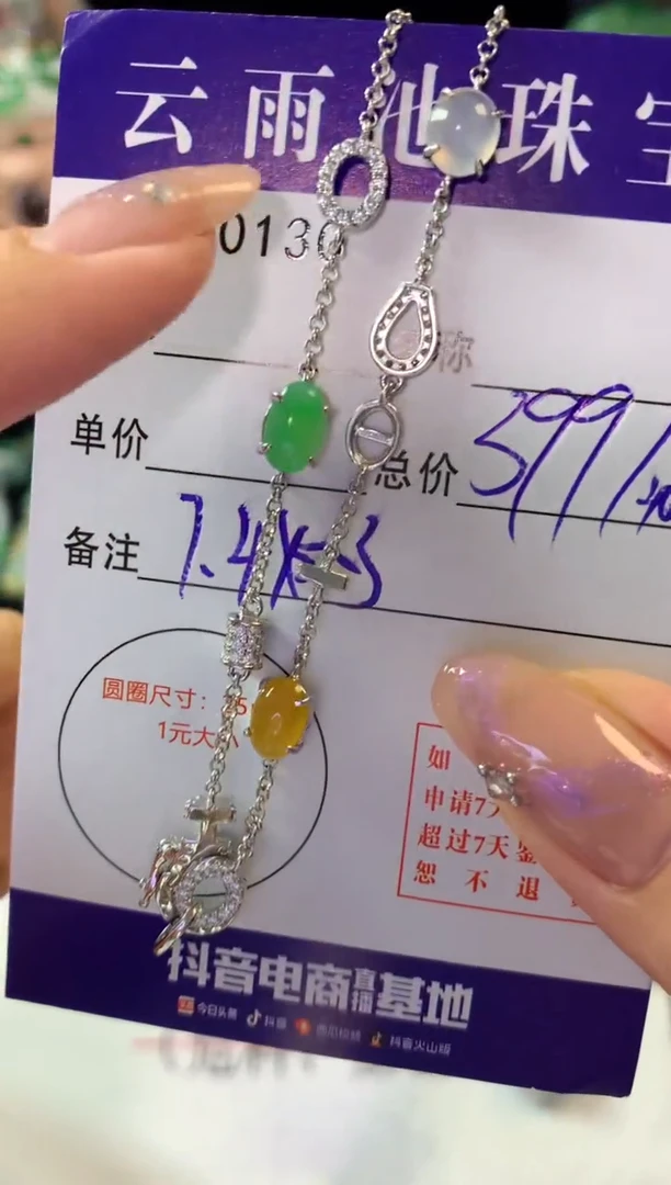 翡翠银S925镶嵌颈饰翡翠