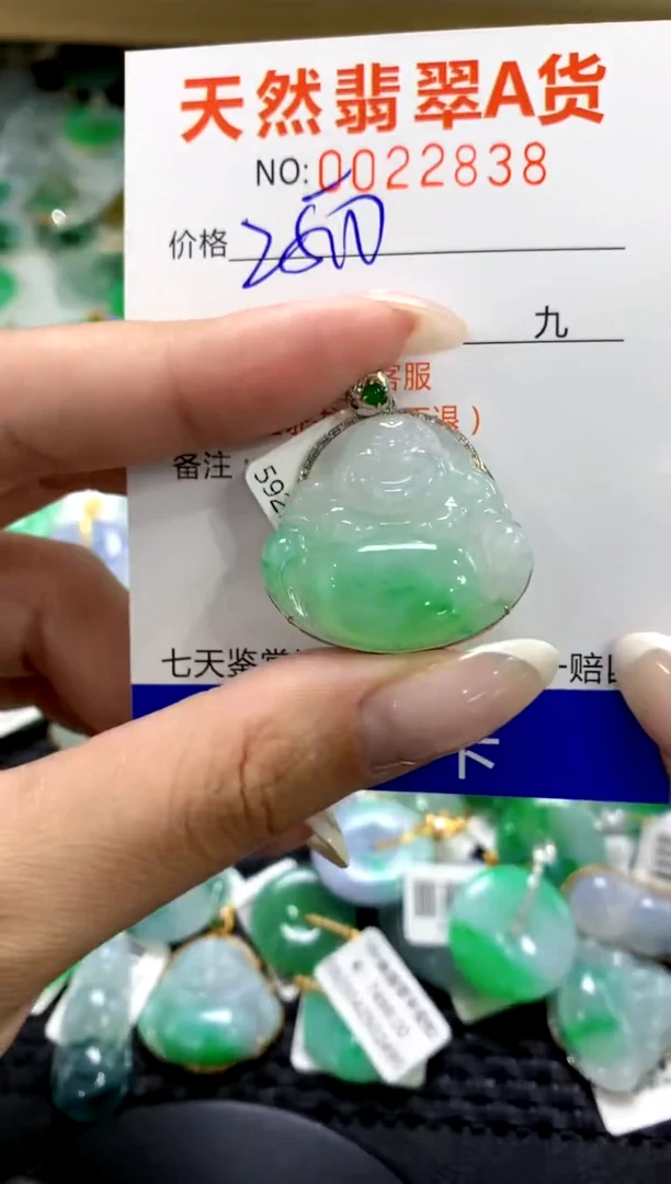 翡翠18K金镶嵌颈饰1