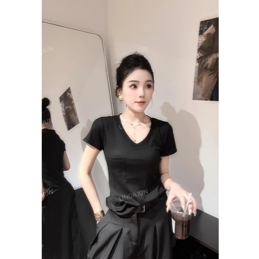 大君君 新款夏季南油欧货百搭休闲口袋T恤 SY066