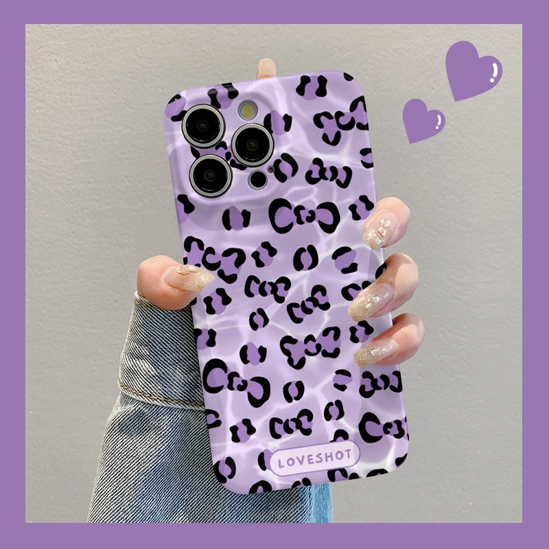 水纹紫蝴蝶结适用苹果17/16菲林硬手机壳小米15vivo华为p70oppo潮