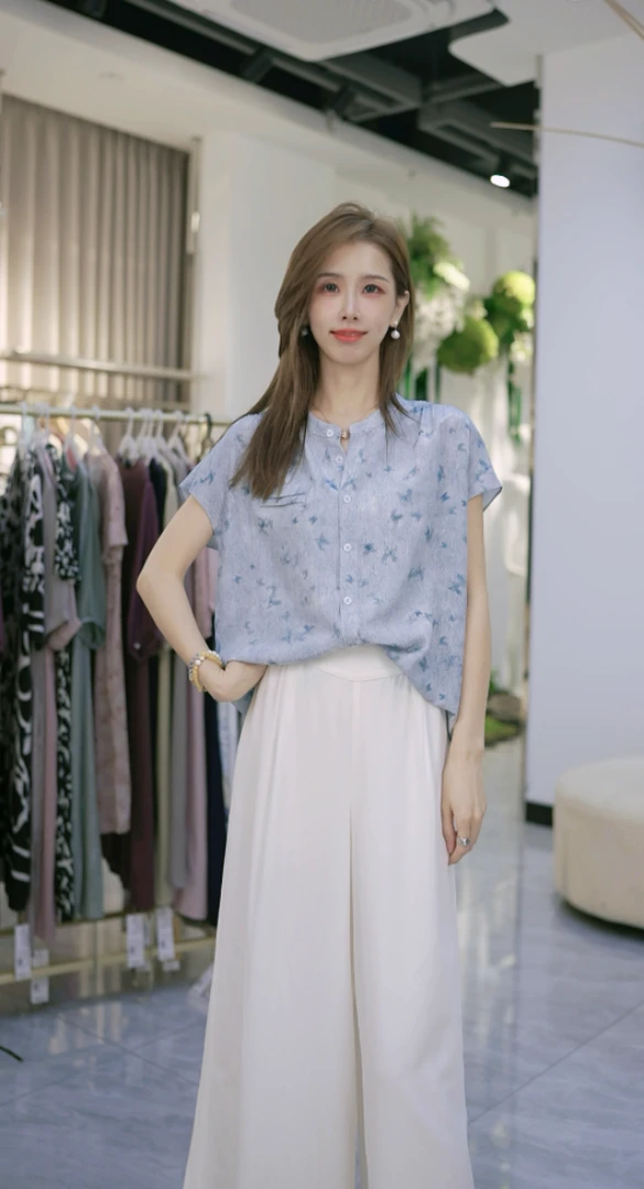 【思思心选】新款100%桑蚕丝夏季仙女风休闲时尚高级女士上衣5200