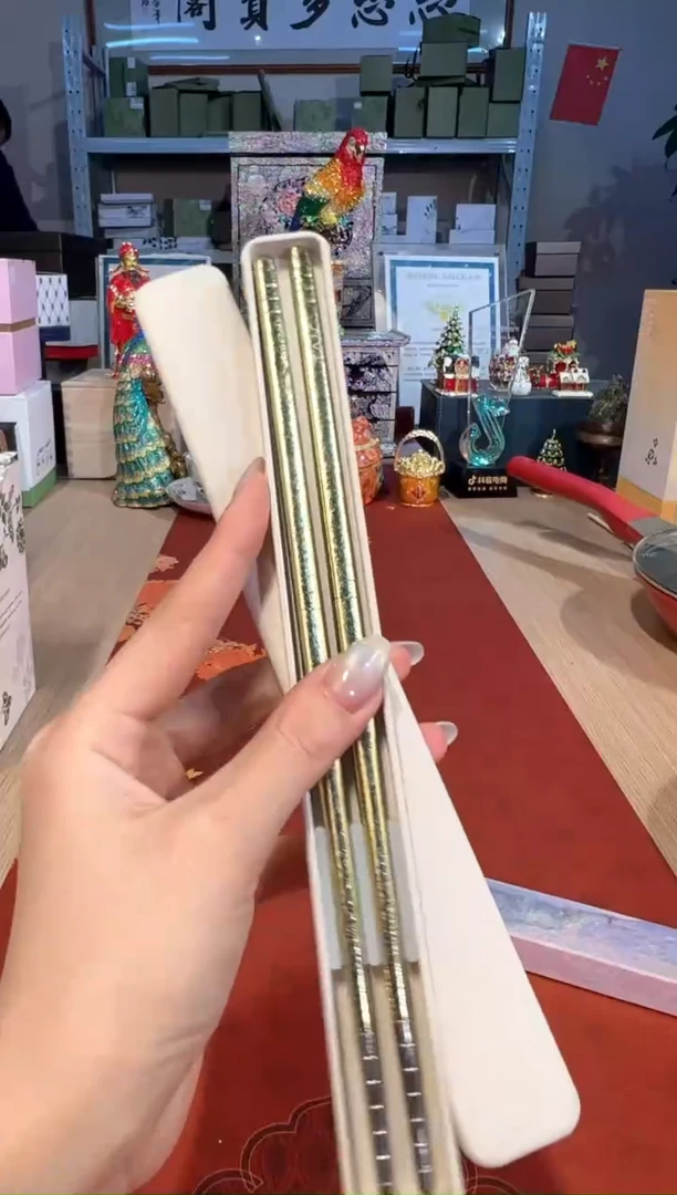 【闪购商品】杯108 钛筷子（金）