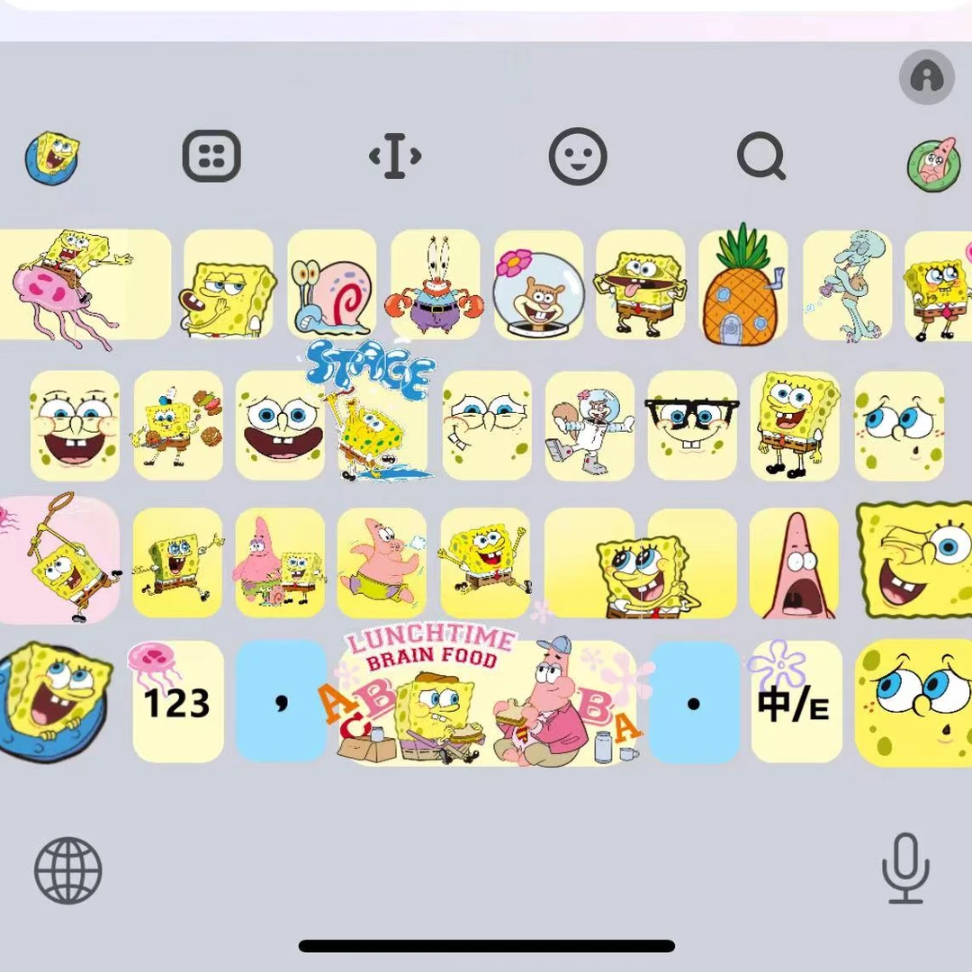 海绵宝宝键盘输入法皮肤/盲打/带音效双色/百度输入法/安卓苹果