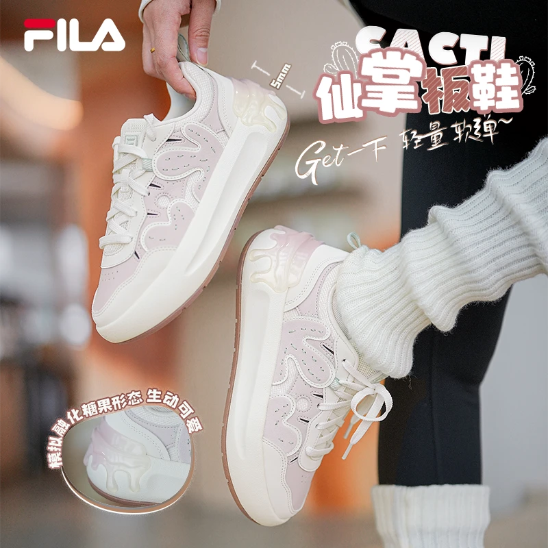 FILA斐乐25新品【仙掌鞋】秋冬运动休闲透气百搭摩登厚底增高板鞋