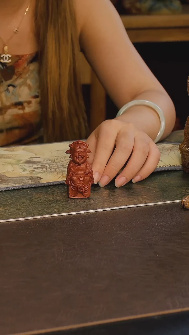 紫砂茶宠朱泥财神