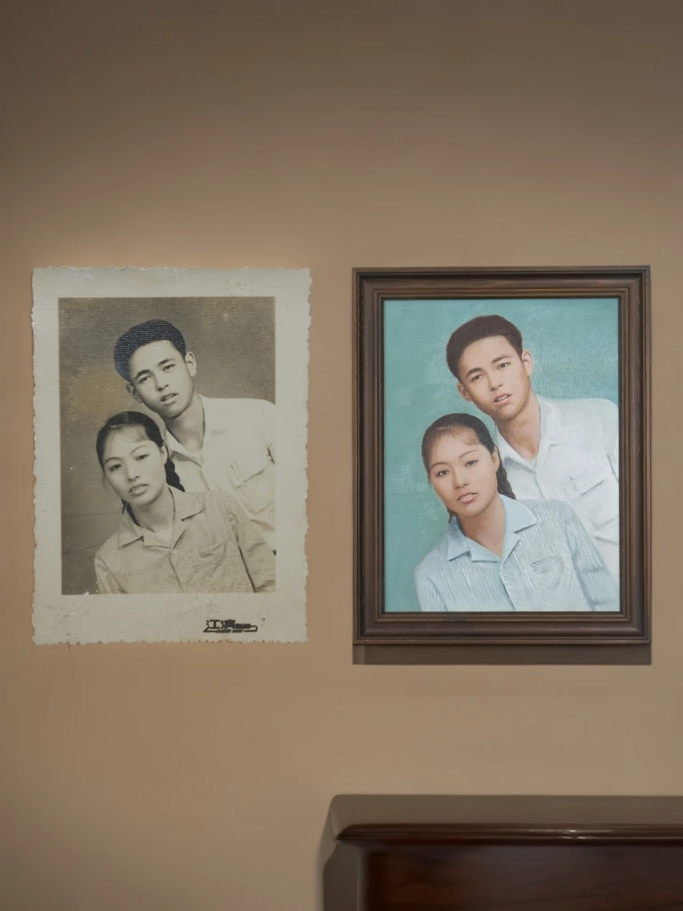 卧室床头装饰画中秋节礼物50x70人像纯手绘油画玄关肌理挂画客厅