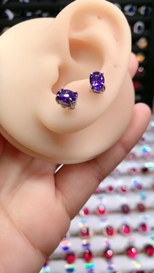 【闪购商品】水晶耳饰银S925镶嵌银色5.7