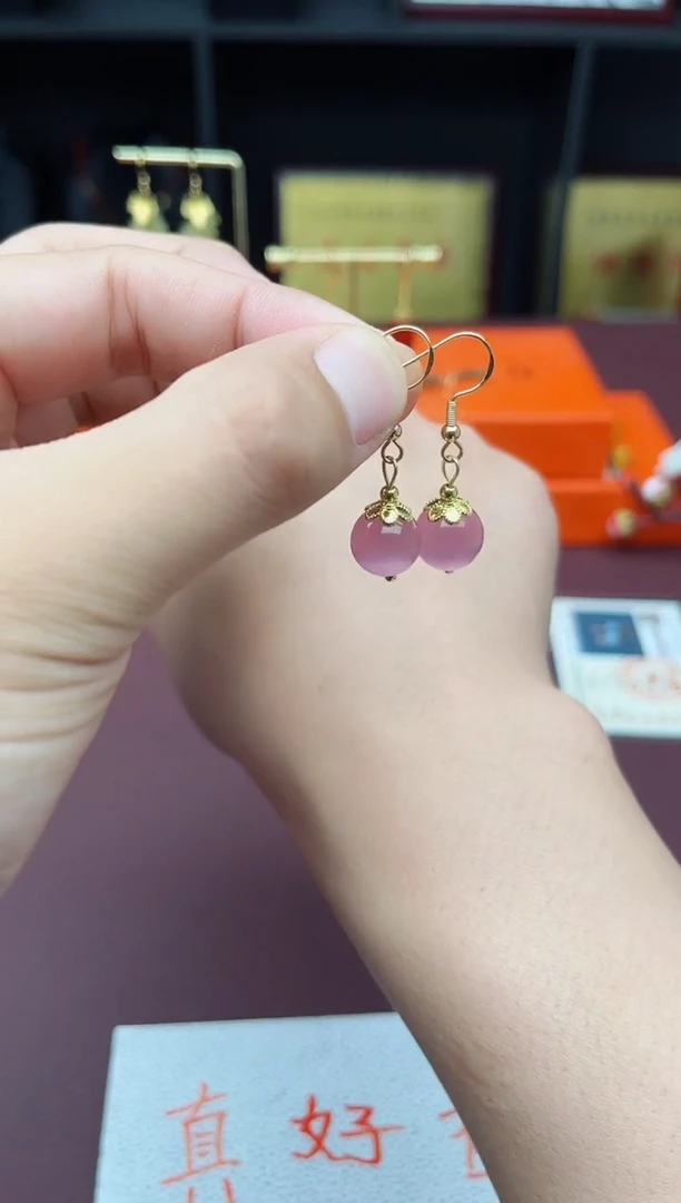 玛瑙/玉髓耳饰银S925镶嵌301000