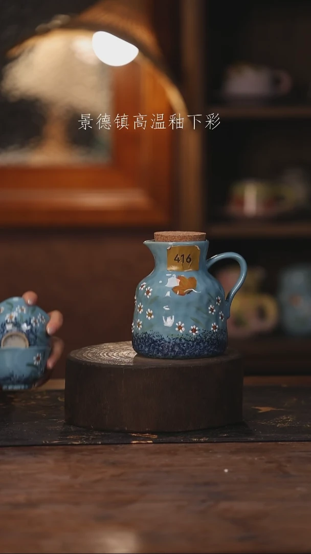 陶瓷景德镇高温釉下手绘陶瓷416