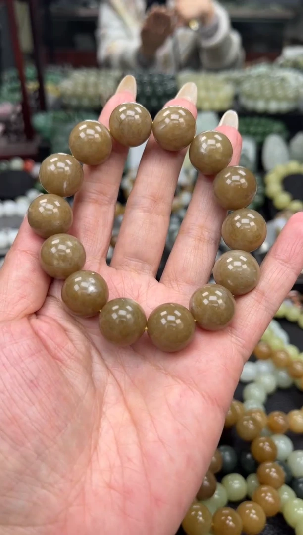 【闪购商品】和田玉手串未镶嵌新疆且末红糖卡16