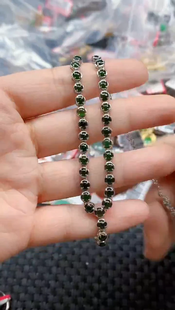 银S925镶嵌戒指翡翠天然A货缅甸翡翠