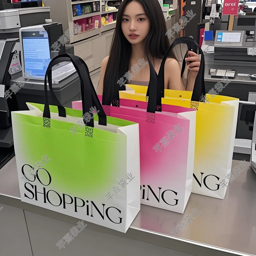 覆膜无纺布女装手提袋定制logo环保购物袋美容院专用礼品袋包装袋