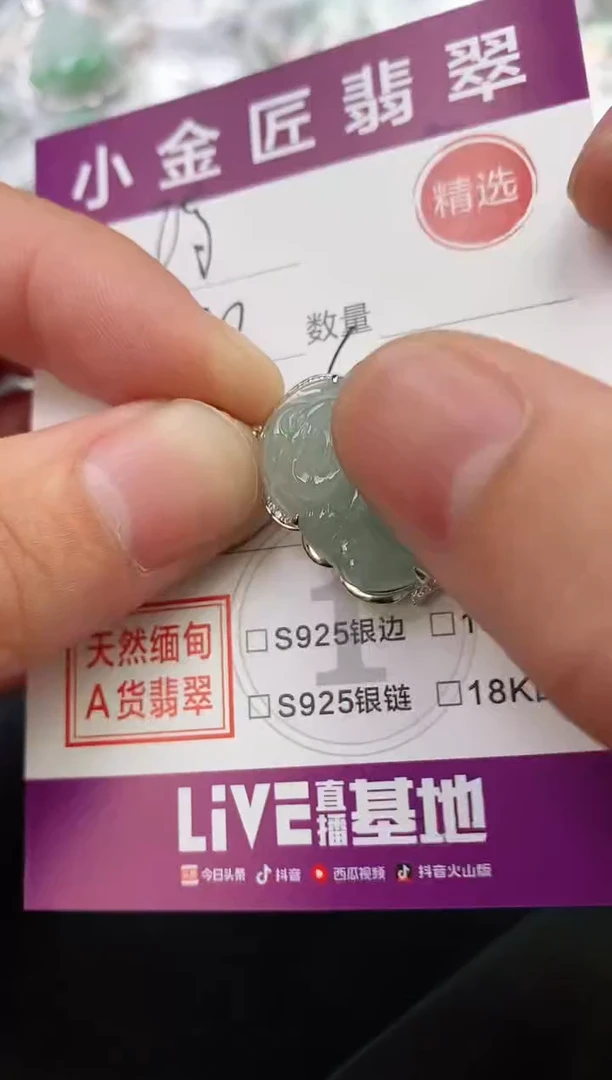 翡翠银S925镶嵌颈饰诗***喂吊坠