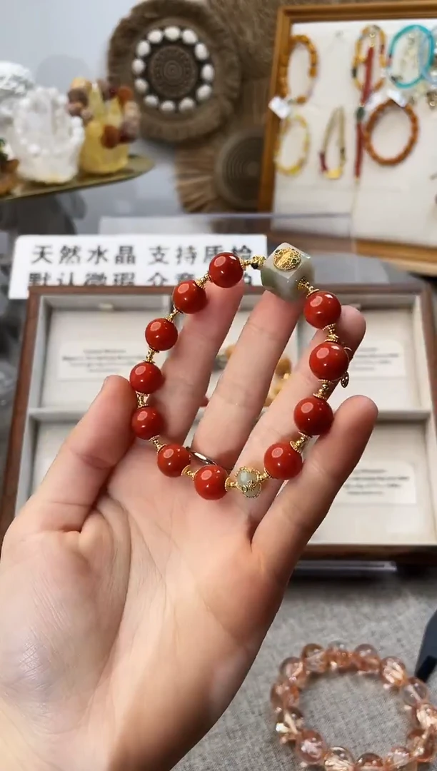 银S925镶嵌手串南红玛瑙?****?南红手串