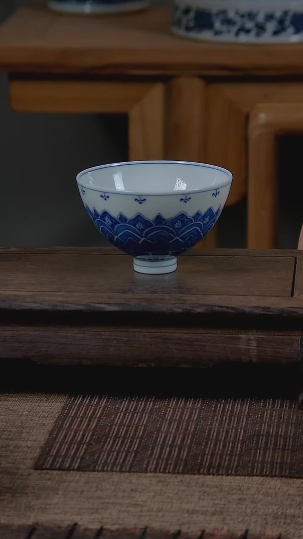 折葵非器手工手绘宝相鸡心杯