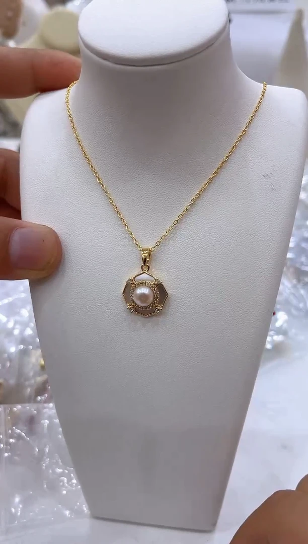 淡水珍珠银S925镶嵌颈饰XL3005