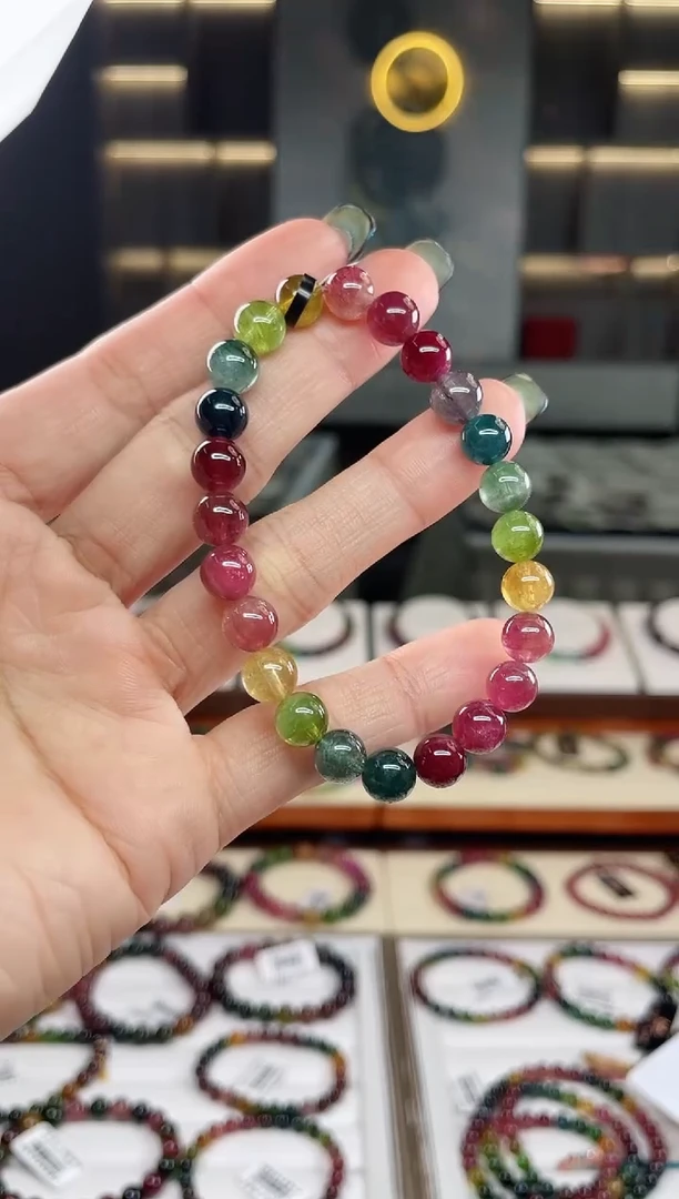 未镶嵌单圈手串9mm+碧玺（多样性发一条）T