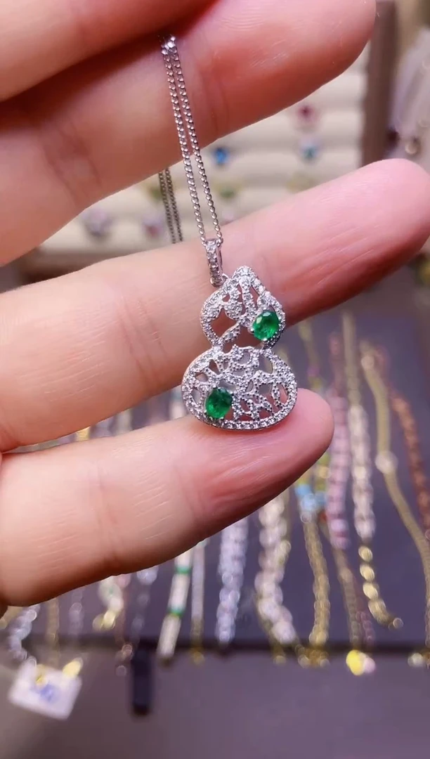 【闪购商品】祖母绿颈饰银S925镶嵌1