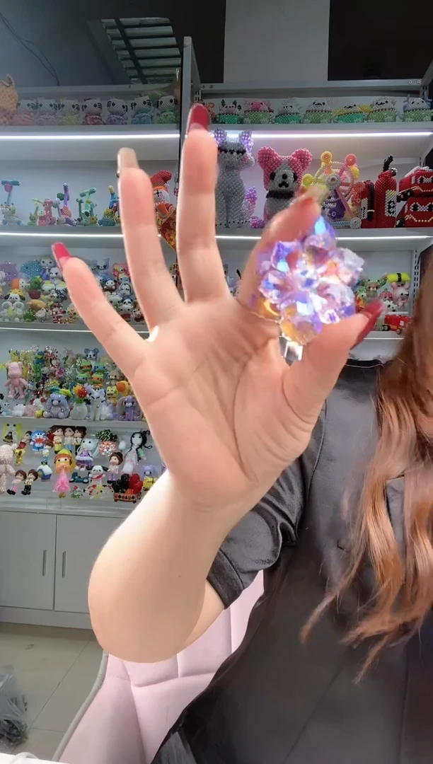 玻璃2202富贵发夹材料包2套真粉色