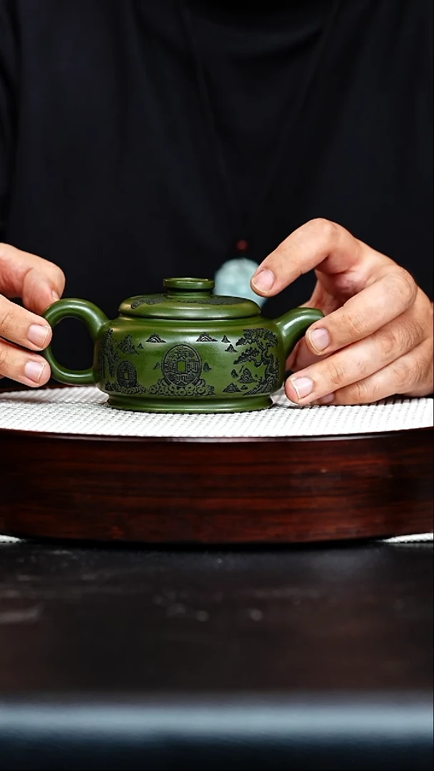 茶壶紫砂宜兴紫砂 绿泥 茶壶