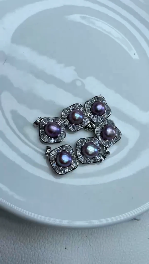 未镶嵌淡水珍珠珍珠紫色吊坠