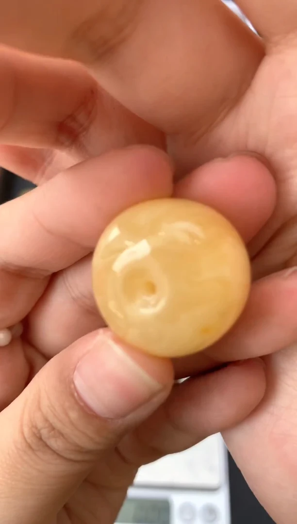 【闪购商品】琥珀珠宝奇石未镶嵌035琥珀蜜蜡花粉小坑介意勿拍