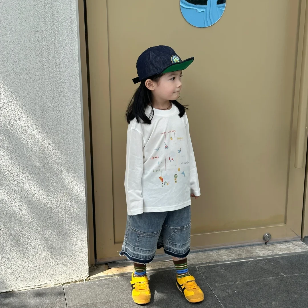 壹妈韩版童装女童秋装套装洋气儿童卡通印花t恤长袖上衣牛仔裤潮