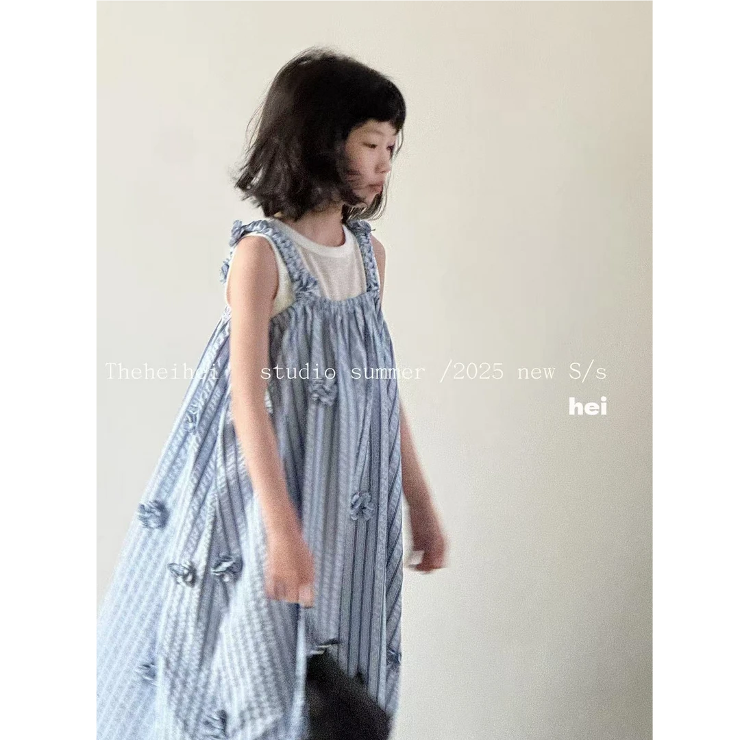设计师品牌【花海】甜美可爱立体花朵背带连衣裙中大童亲子 3231