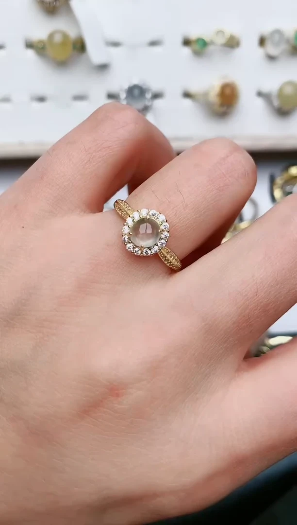 翡翠戒指银S925镶嵌......