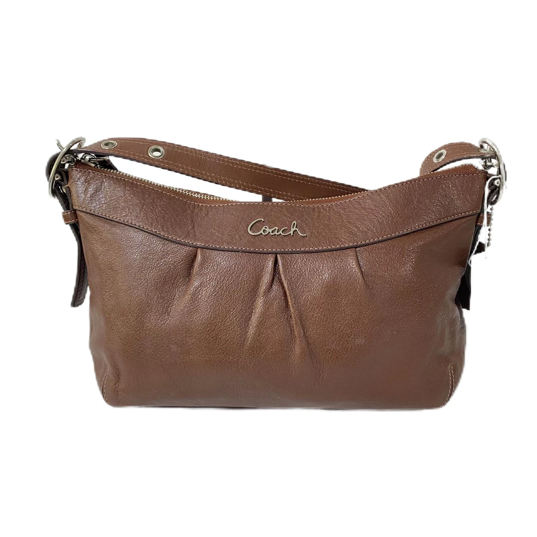 95新 COACH/蔻驰 棕色全皮单肩斜挎包 MM-80557