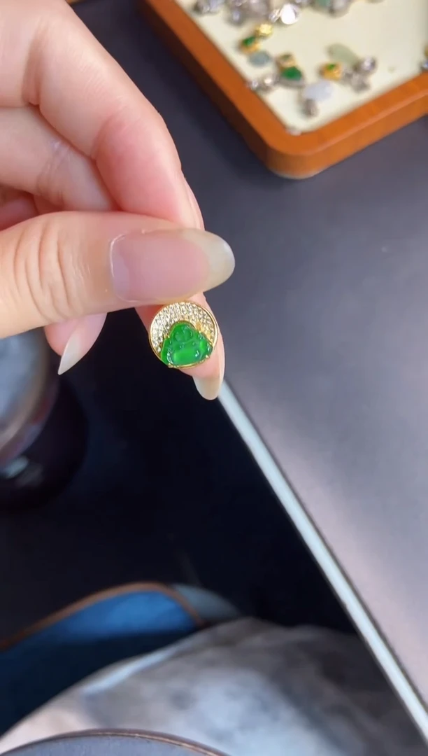 翡翠银S925镶嵌吊坠(不含链)天然A货翡翠