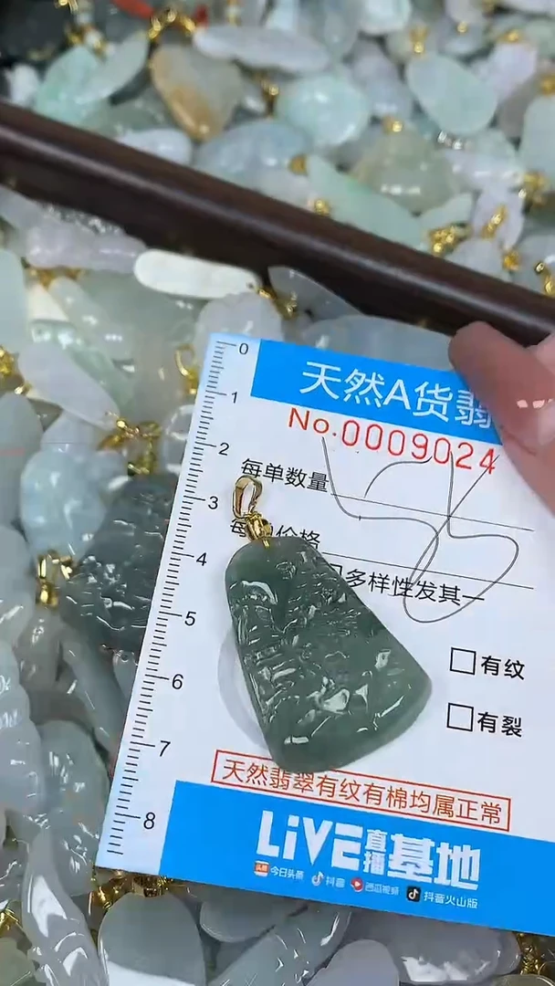 翡翠未镶嵌颈饰净货挂件-9024