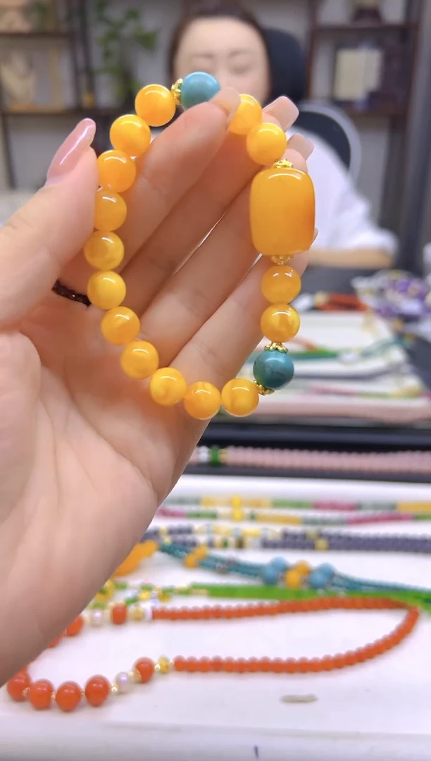 未镶嵌蜜蜡手链DIY款S253