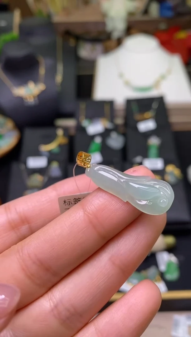【闪购商品】翡翠颈饰18K金镶嵌净货18052