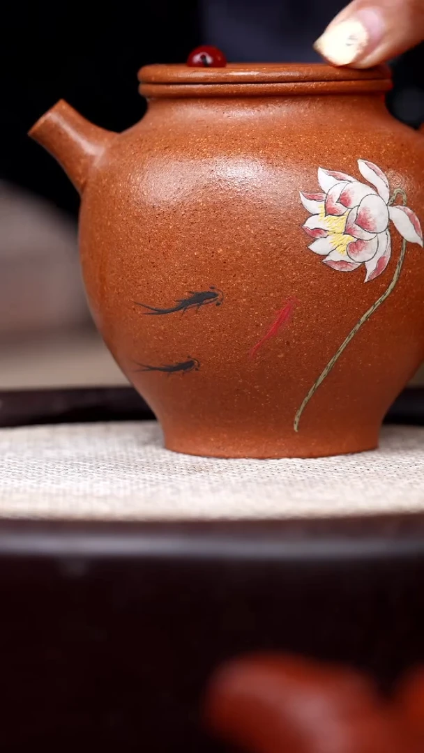 【闪购商品】紫砂茶壶琥珀金砂荨莲