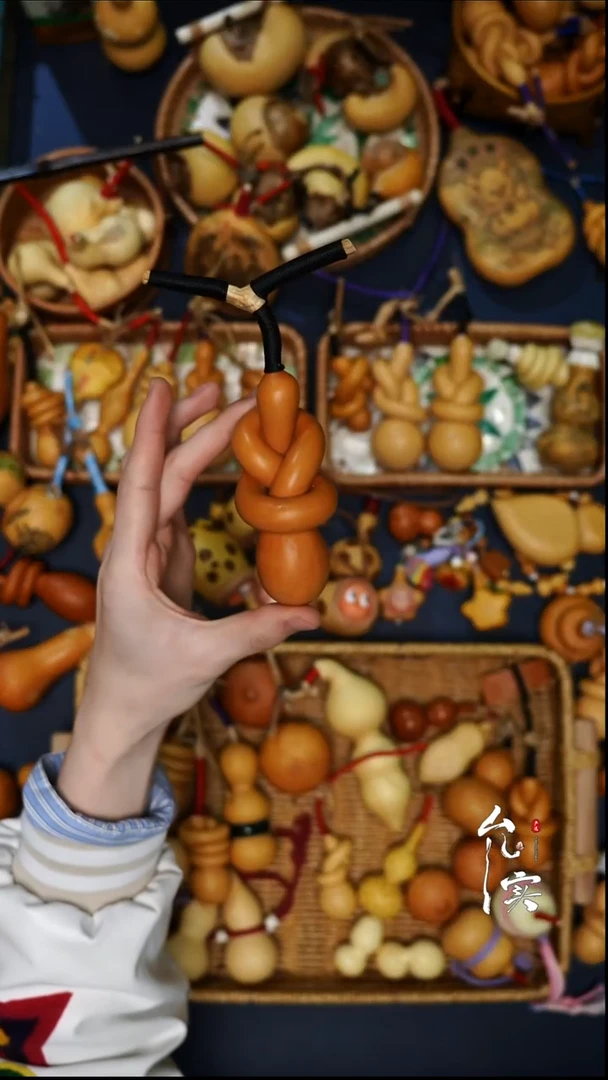 茶*文玩葫芦手把件八字扣