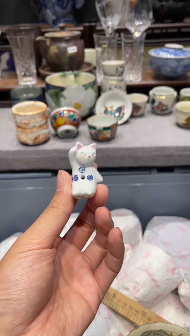 瓷片小猫香插香插