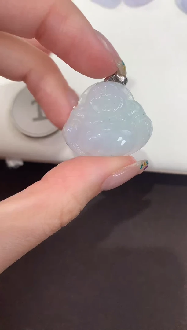 颈饰银S925镶嵌翡翠天然缅甸A货翡翠
